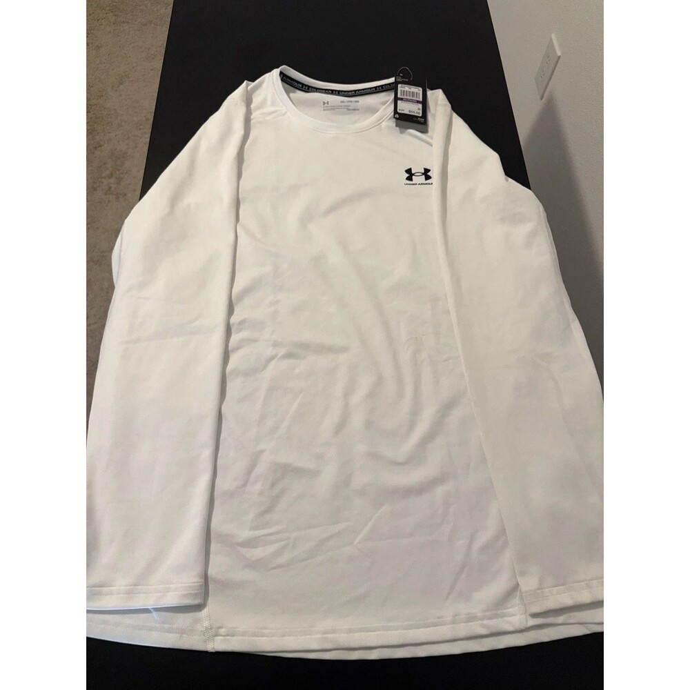 Under Armour ColdGear Fitted T-Shirt Men’s 2XL White Short Sleeve Athletic Gym